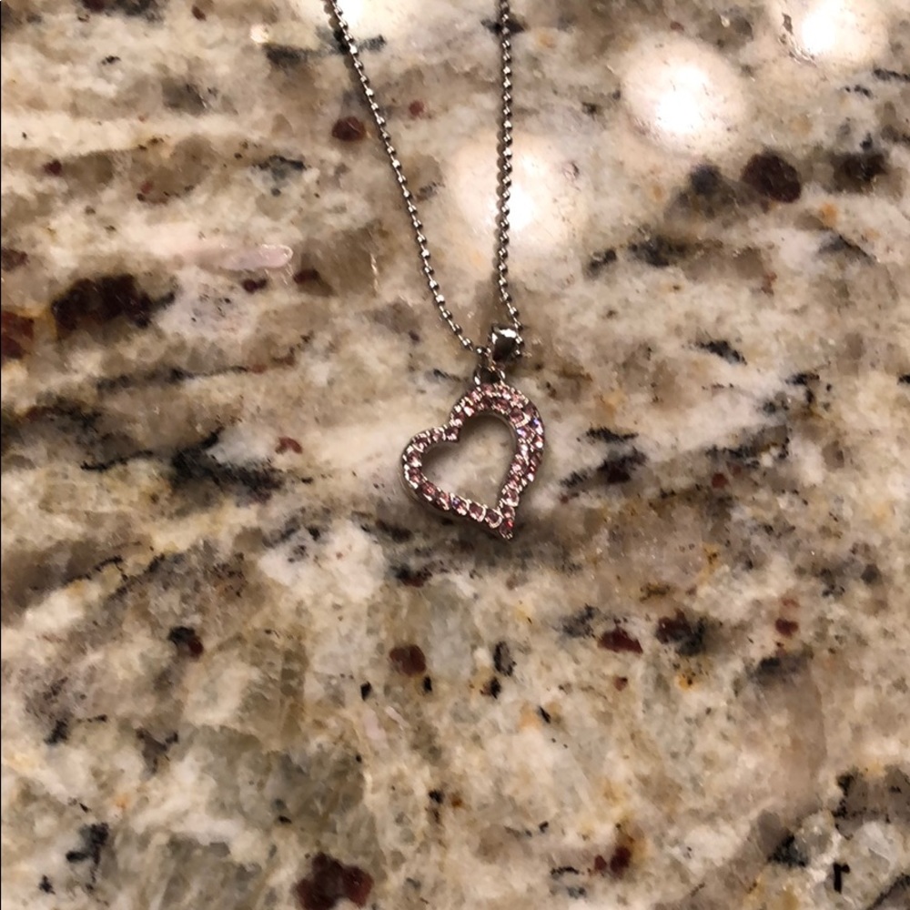 Pink heart necklace